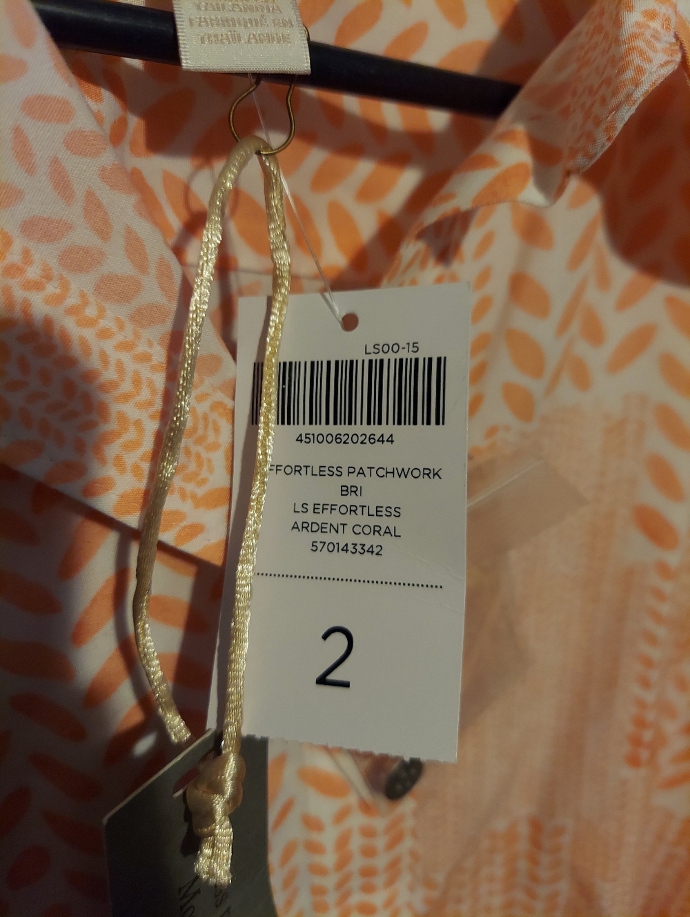 NWT Chico's Patchwork No Iron Button Shirt Top Size 2 12/14 Office Career Preppy - Picture 7 of 12